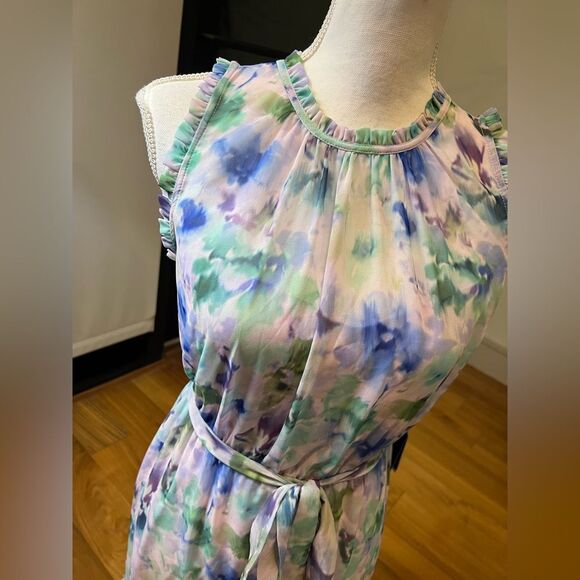 Adrianna Papell Watercolor Floral Midi Dress size 2 NWT - Picture 4 of 14